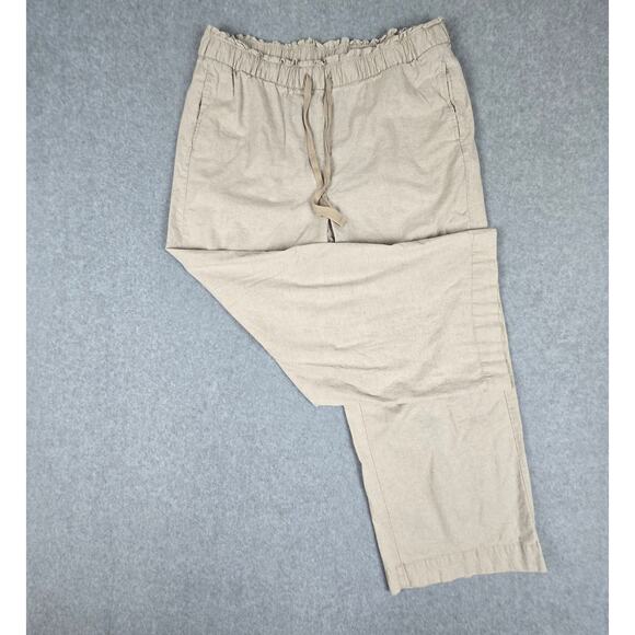 Lane Bryant Pants Womens Size 18 Linen Blend Elastic Waist Drawstring Pockets - Picture 13 of 14